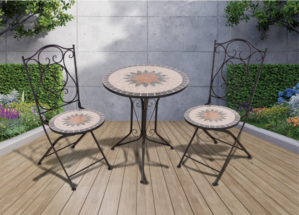 Pagoda Ceramic Mosaic Bistro Set Star
