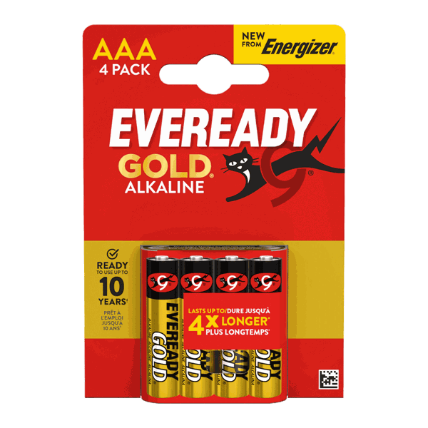 Eveready Gold AAA Batteries Card of 4
