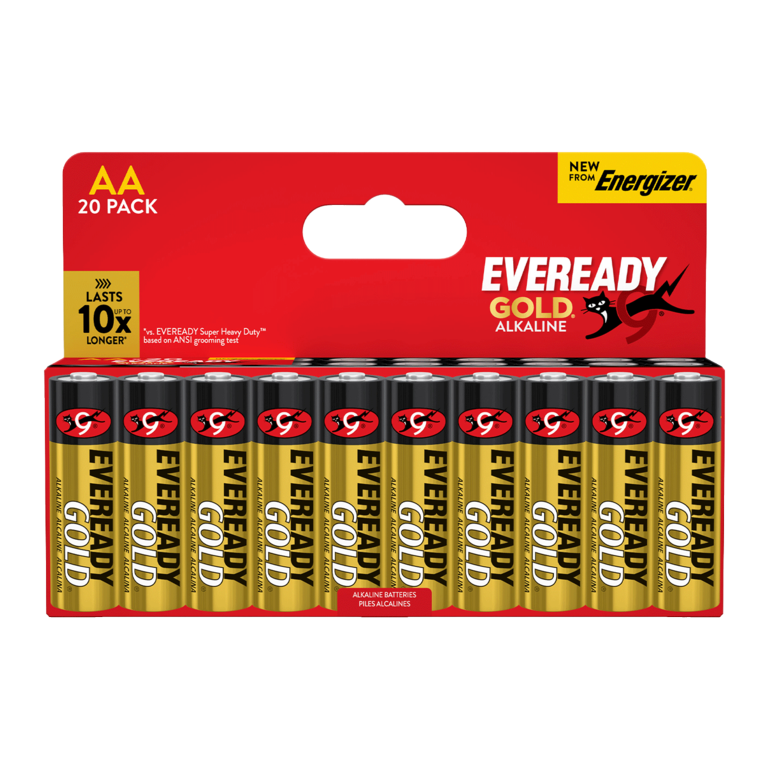 Eveready Gold AA Batteries Card of 20