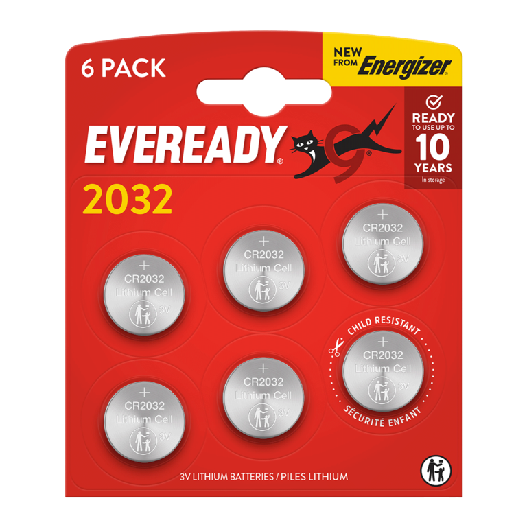 Eveready Lithium CR2032 Batteries Card of 6