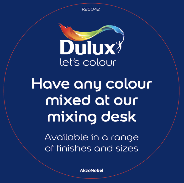 Dulux Retail Independent Mixing Round Wobbler 100 x 100mm