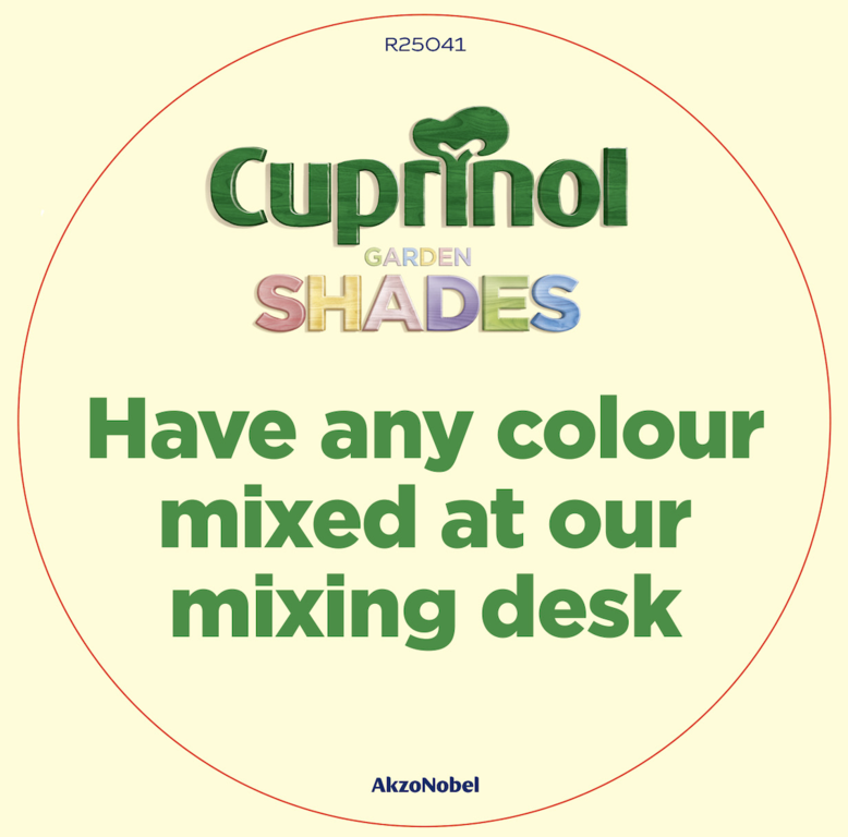 Cuprinol Retail Independent Cuprinol Mixing Round Wobbler 100 x 100mm