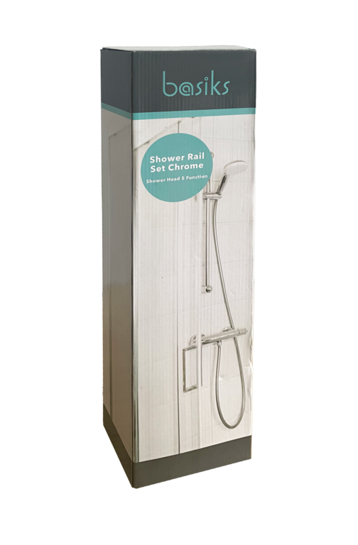 Basiks Shower Rail Set Chrome