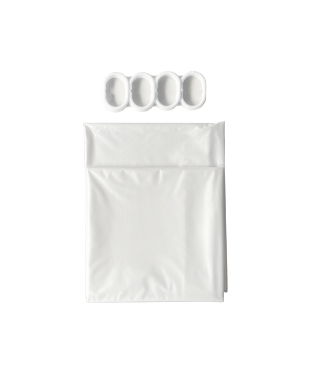 Basiks Shower Curtain & Hooks White