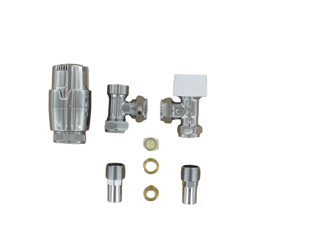 Securplumb Chrome Plated Angled Radiator Valve & Reducer