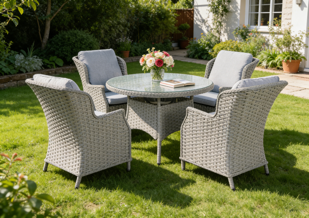 Pagoda Chambery Deluxe Grey Dining Set 4 Seat