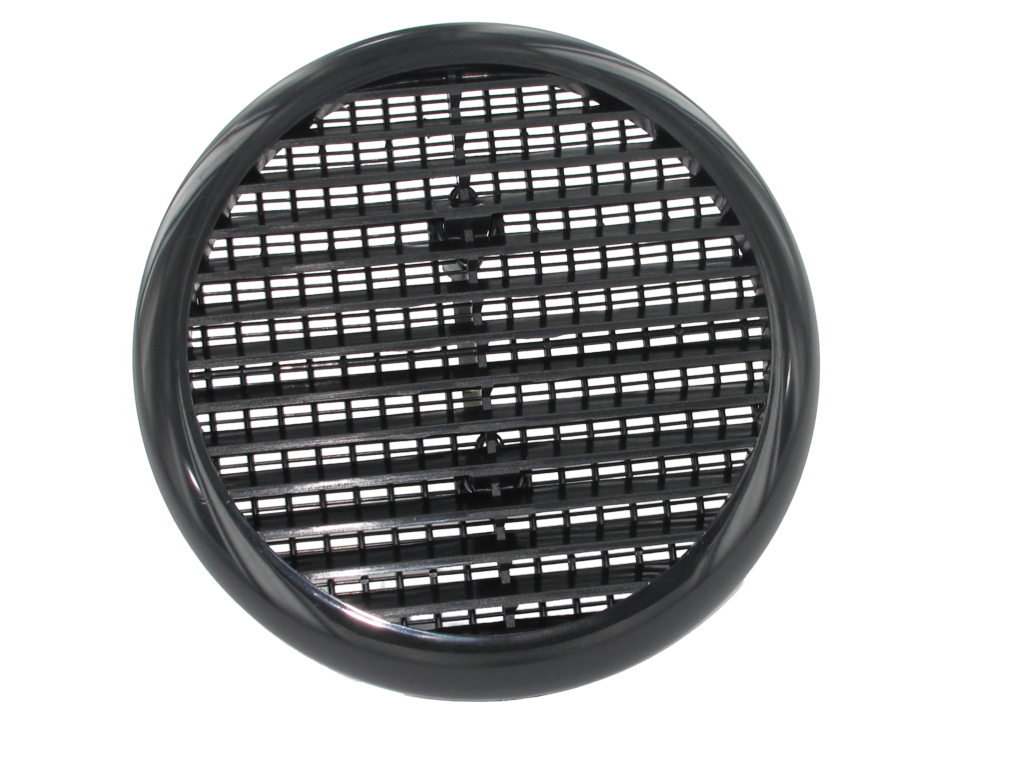 Securit Circular Louvered Vent 165mm Black