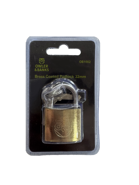 Owler & Banks Brass Coated Padlock 32mm
