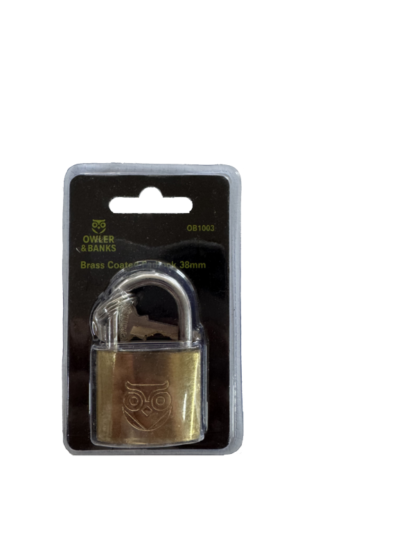 Owler & Banks Brass Coated Padlock 38mm