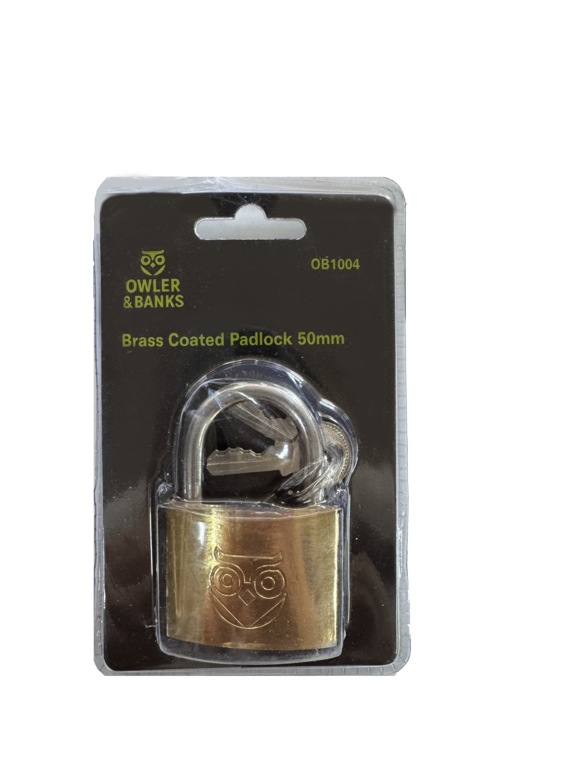 Owler & Banks Brass Coated Padlock 50mm