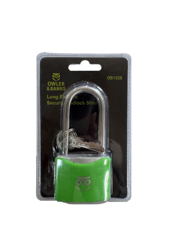 Owler & Banks Iron Padlock Long Shackle 50mm