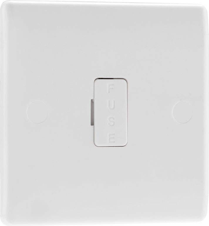 BG White Unswitched Connection Unit Fused