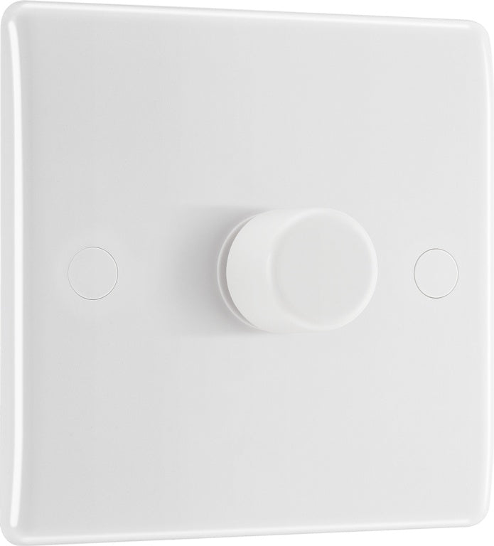 BG White Moulded Single 2 Way Dimmer Switch