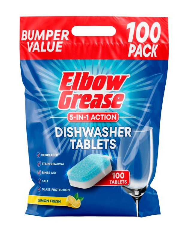 Elbow Grease Dishwasher Tablets Lemon Fresh Pack 100