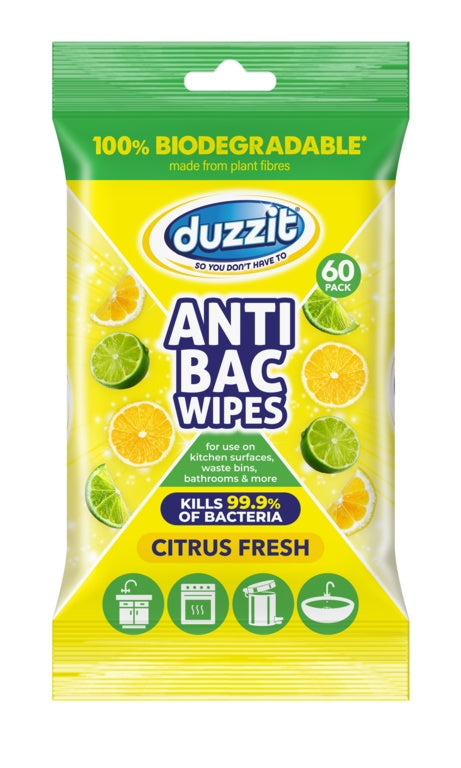 Duzzit Anti Bac Wipes Citrus Fresh Pack 60