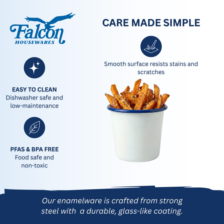 Falcon Enamel Tumbler - Traditional White 310ml