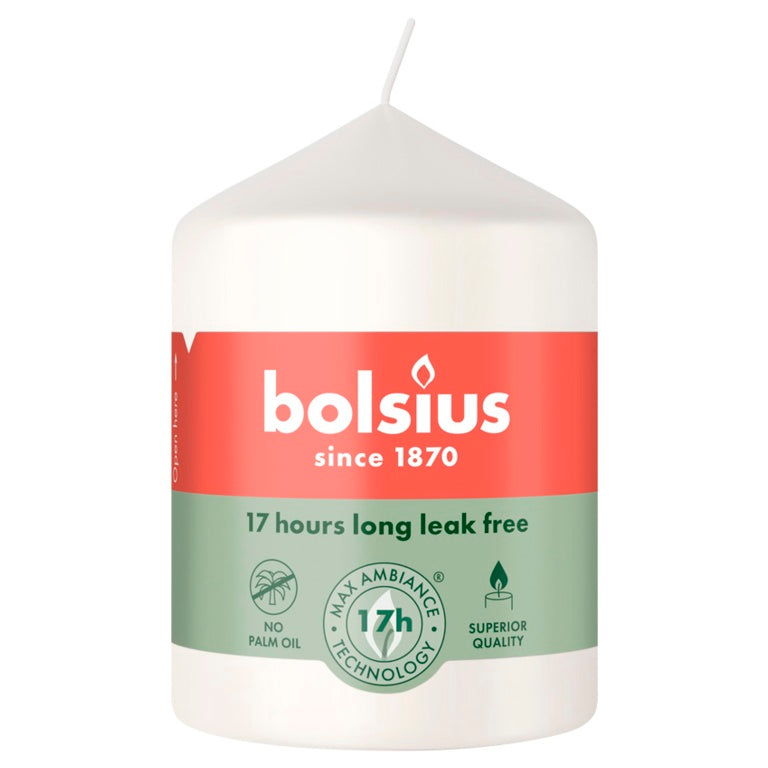 Bolsius Pillar Candle Cloudy White 8cm
