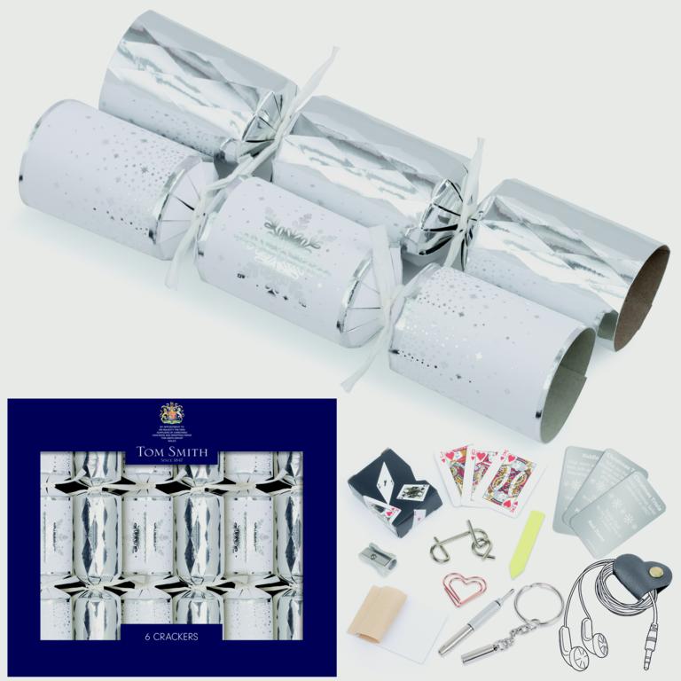 Tom Smith Silver Tree Crackers 8" Pack 6