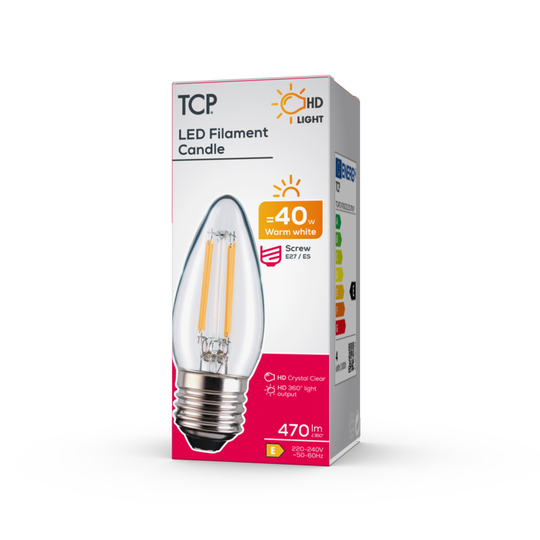 TCP Filament Candle Lamp 470 Lumens