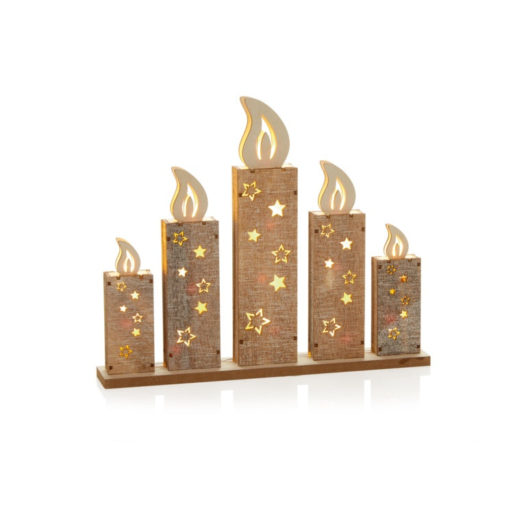 Premier Lit Wooden Candles Scene 36cm