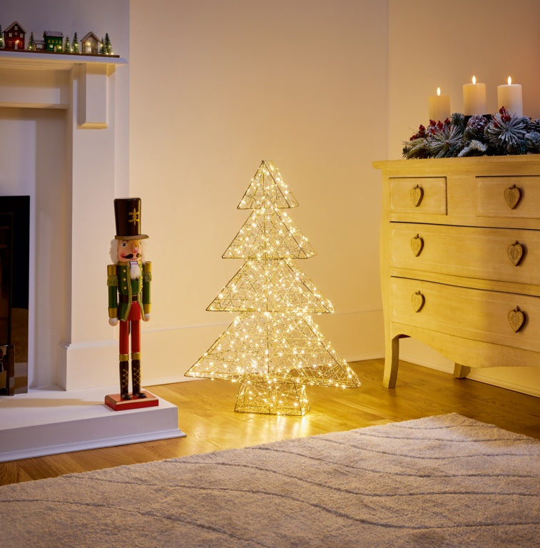 Premier Lit Golden Elegance Twist Christmas Tree 60cm
