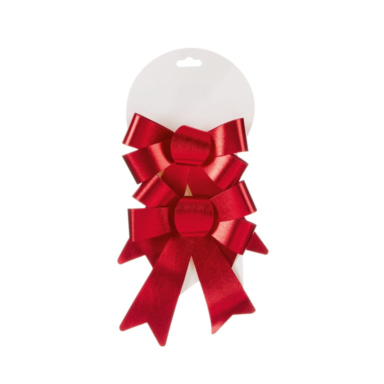 Premier 2 Piece Carded Red Bows 17cm