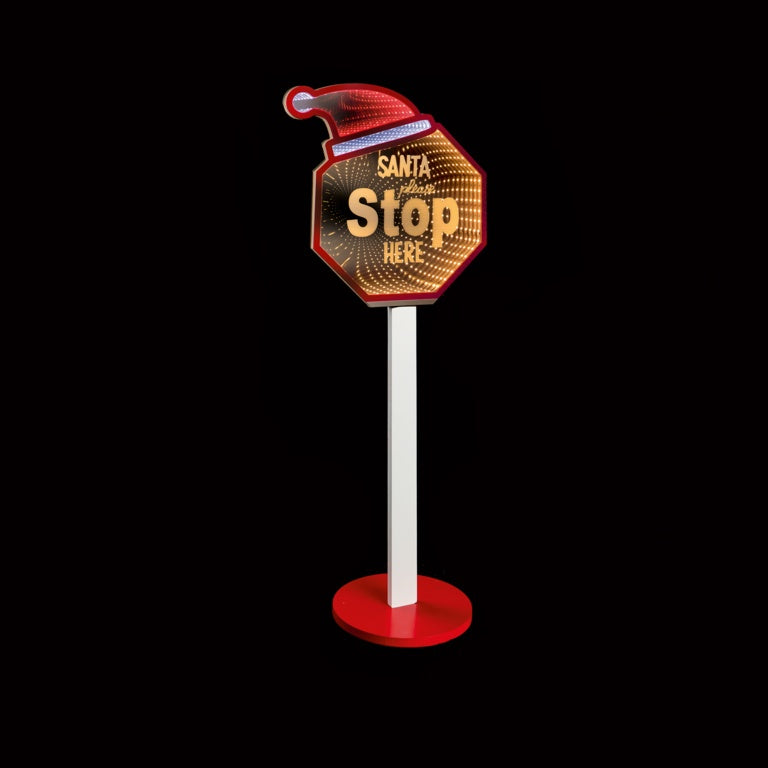 Premier Santa Stop Here Sign With Santa Hat 80cm