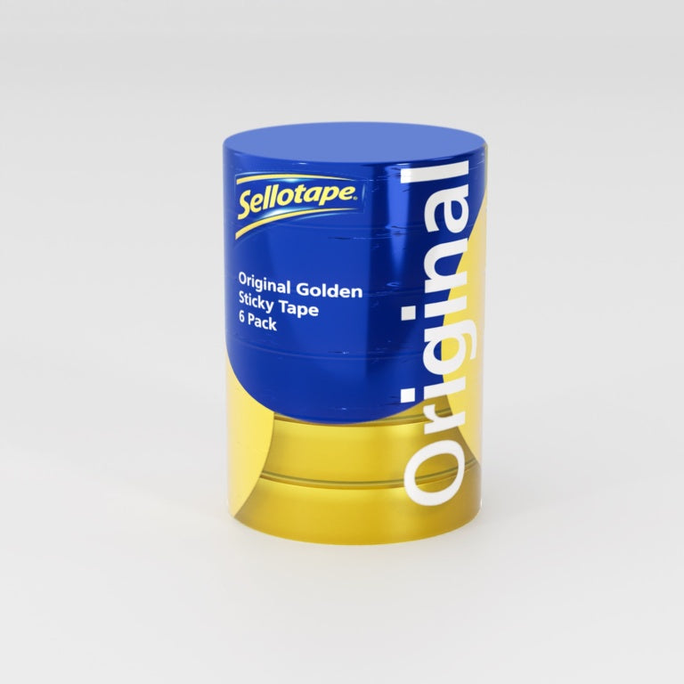Sellotape Original Golden Sticky Tape Tower Of 6 24mm x 50m