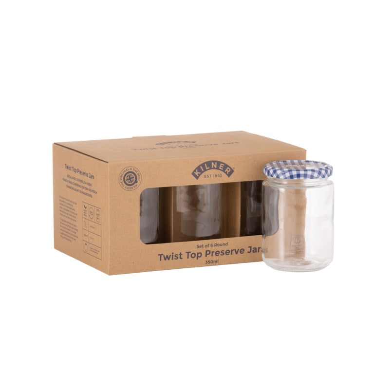 Kilner Round Twist Top Jars Set 6 370ml