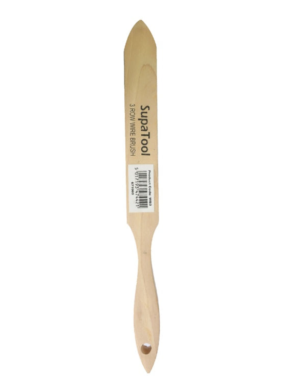 SupaTool Wire Brush With Maple Handle 2 Rows