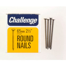 Round Wire Nails - Bright Steel (Box Pack)