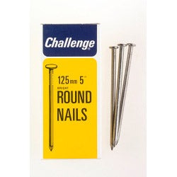 Challenge Round Wire Nails - Bright Steel (Box Pack) 125mm
