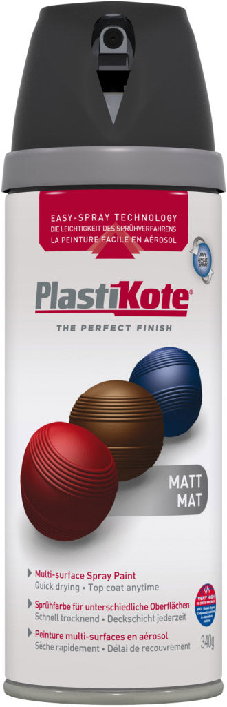 PlastiKote Twist & Spray Paint 400ml Black Matt