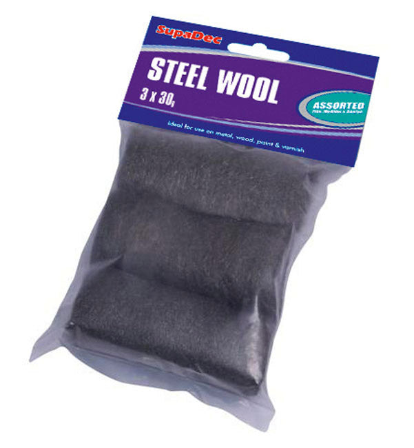 SupaDec Steel Wool 3x30g Assorted