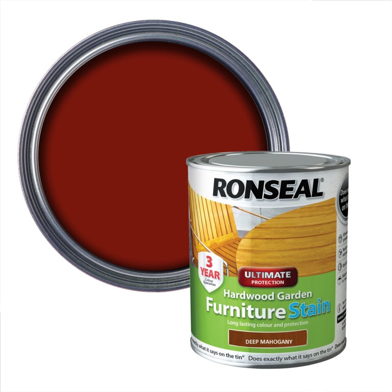 Ronseal Hardwood Furniture Stain 750ml Deep Mahogany