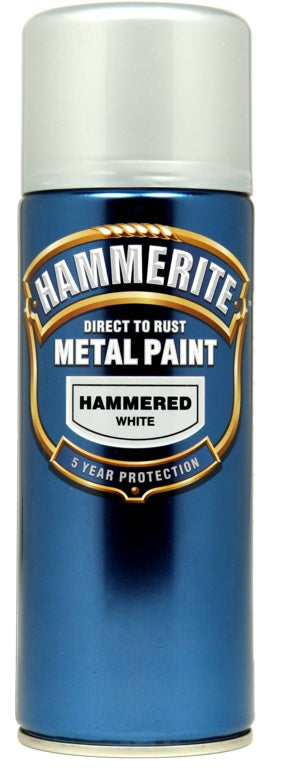 Hammerite Metal Paint 400ml Aerosol Hammered White