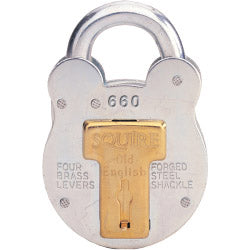 Squire 4-Lever Galvanised Steel - Old English Padlock 64mm