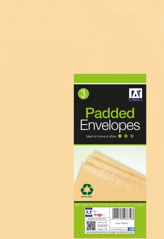 Anker Padded Brown Envelopes 240 x 345 Pack 3