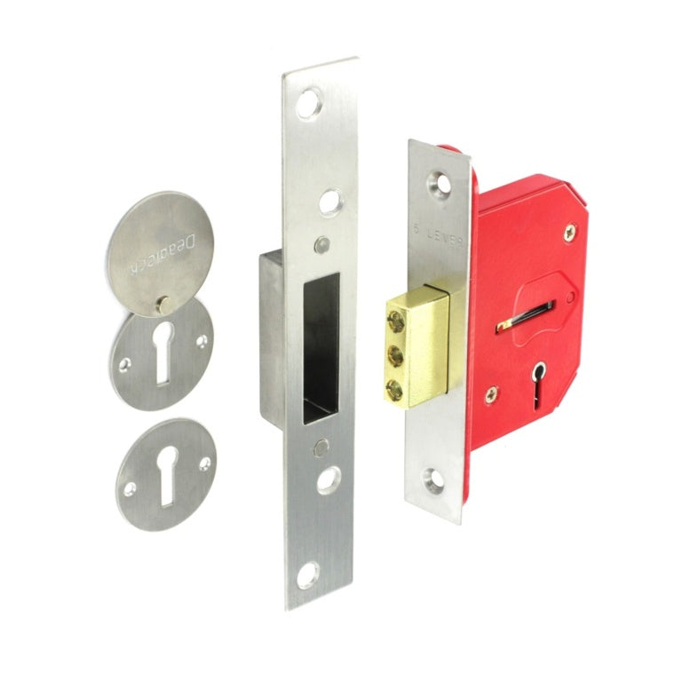 Securit 5 Lever Deadlock Brass Plated 75mm