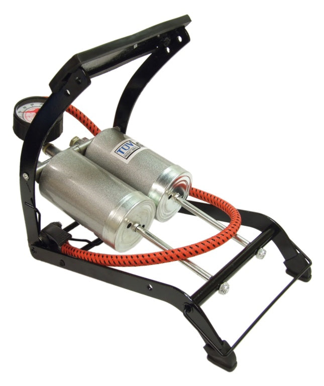 Streetwize Foot Pump Deluxe Double Barrel