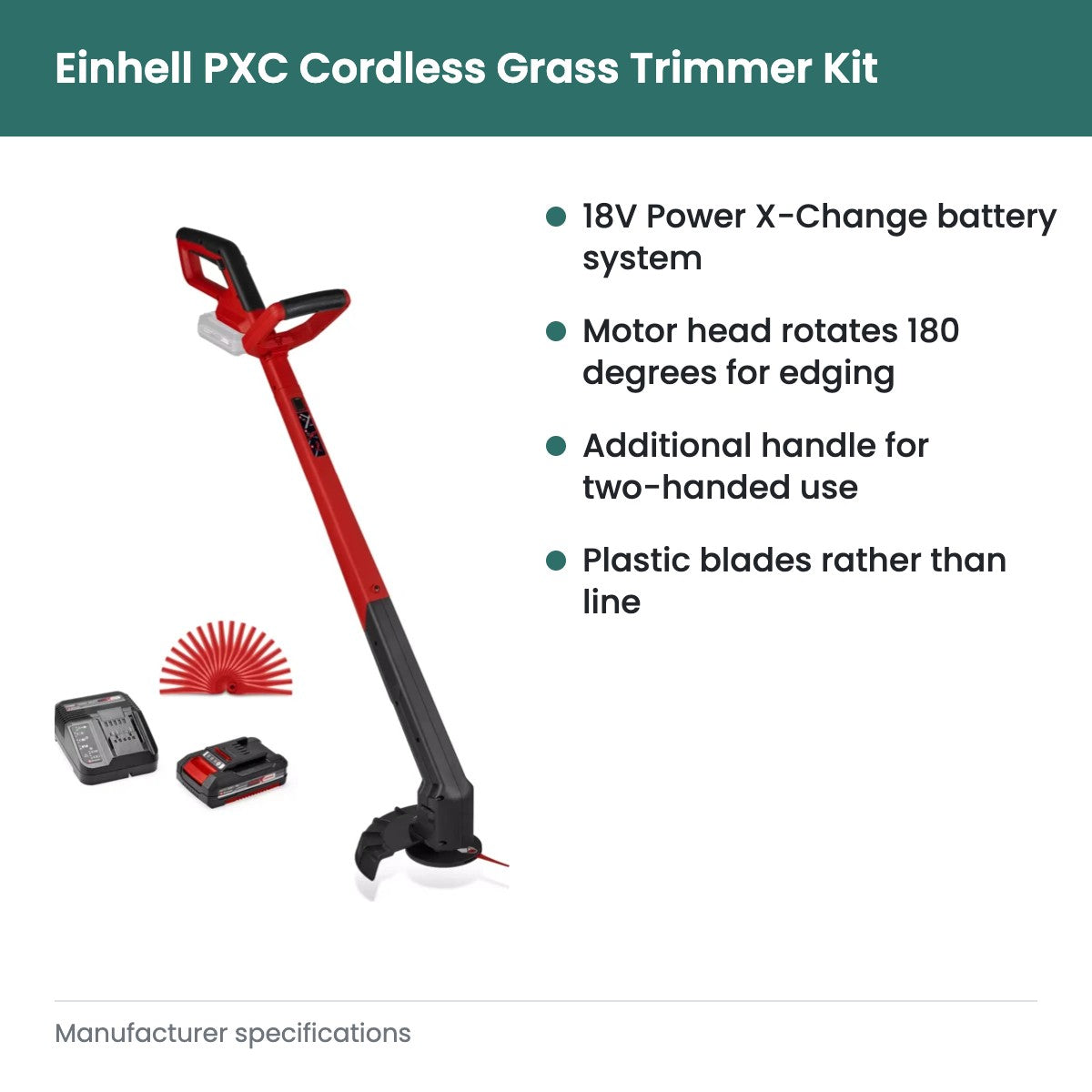 Einhell PXC Cordless Grass Trimmer Kit - key features