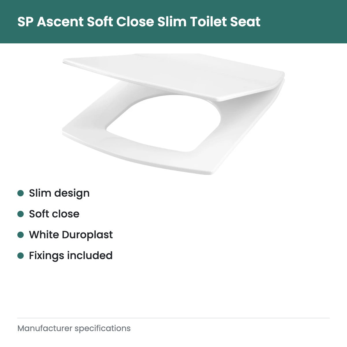 SP Ascent Soft Close Slim Toilet Seat - key features