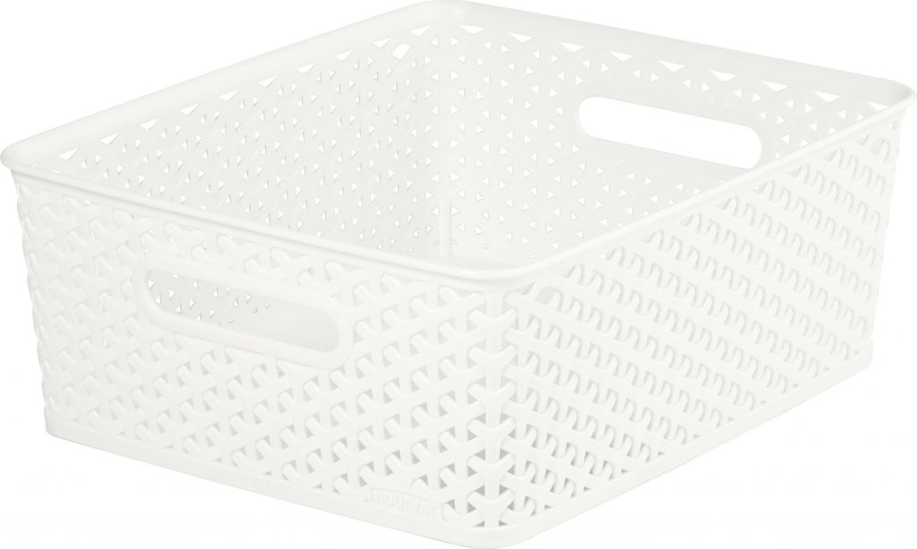 Curver Nestable Rattan Basket Vintage White 13L