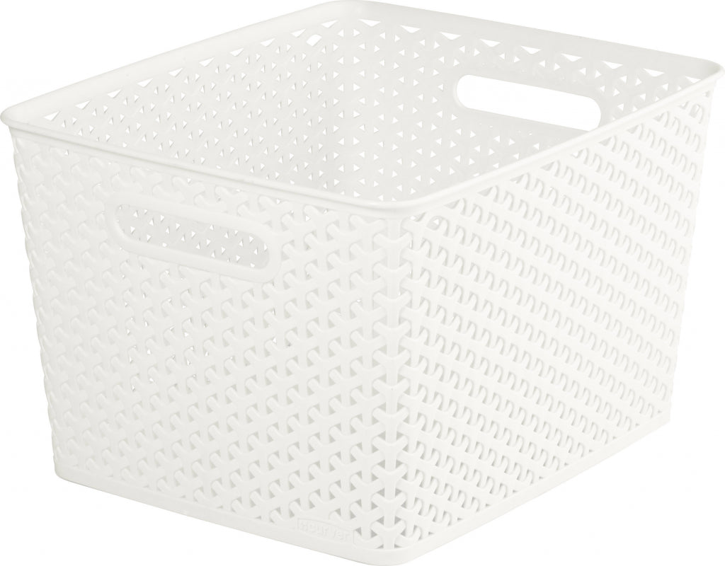 Curver Nestable Rattan Basket Vintage White 18L