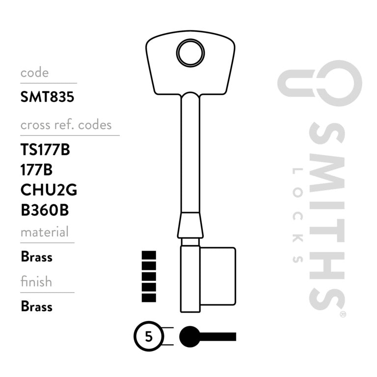 Smiths Locks CHUBB 3G110 Mortice Key Blank