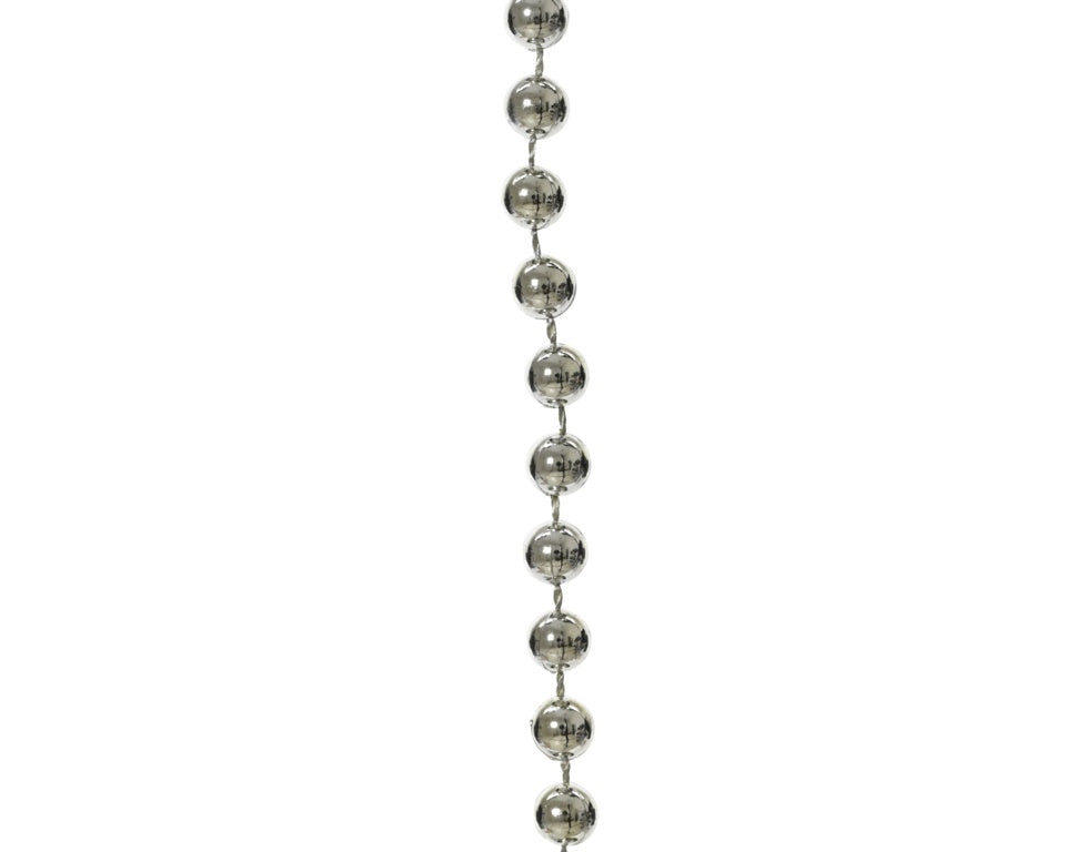 Kaemingk 10m Bead Garland Polystyrene Silver