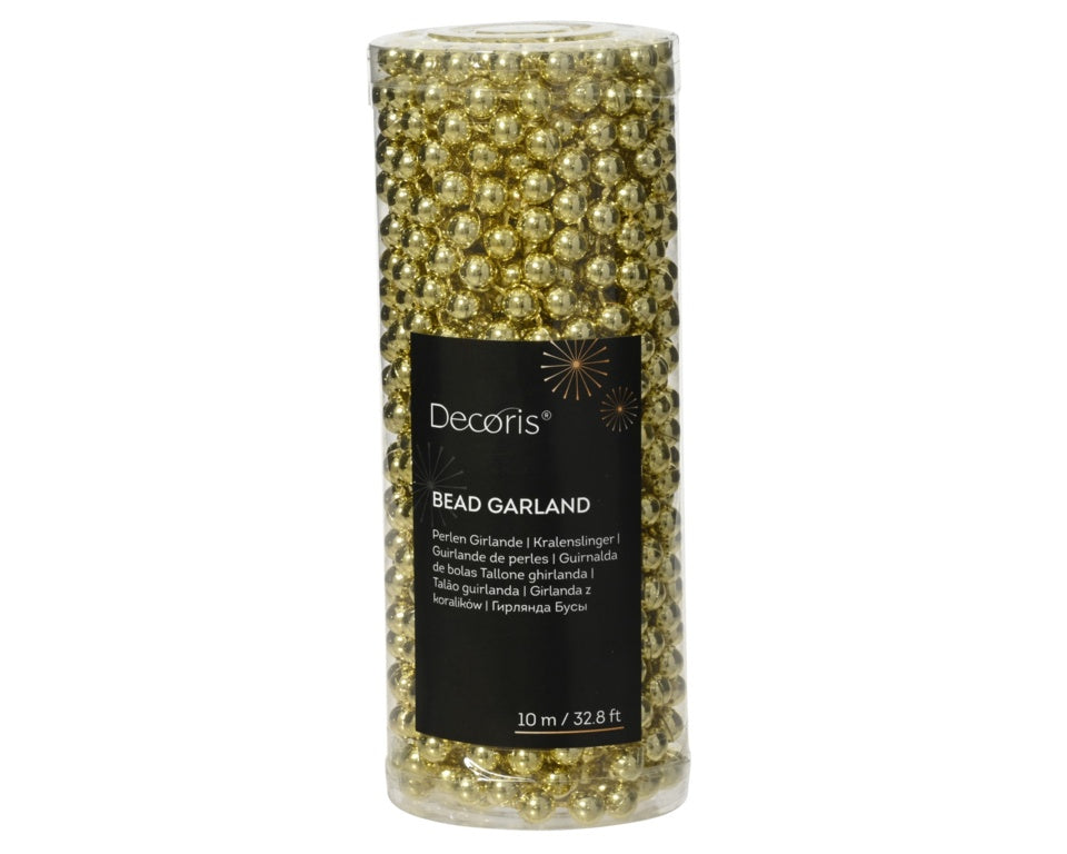 Kaemingk 10m Bead Garland Polystyrene Gold