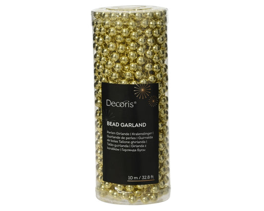 Kaemingk 10m Bead Garland Polystyrene Gold
