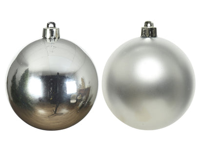 Kaemingk Shatterproof Plain Baubles Pack 6 Silver
