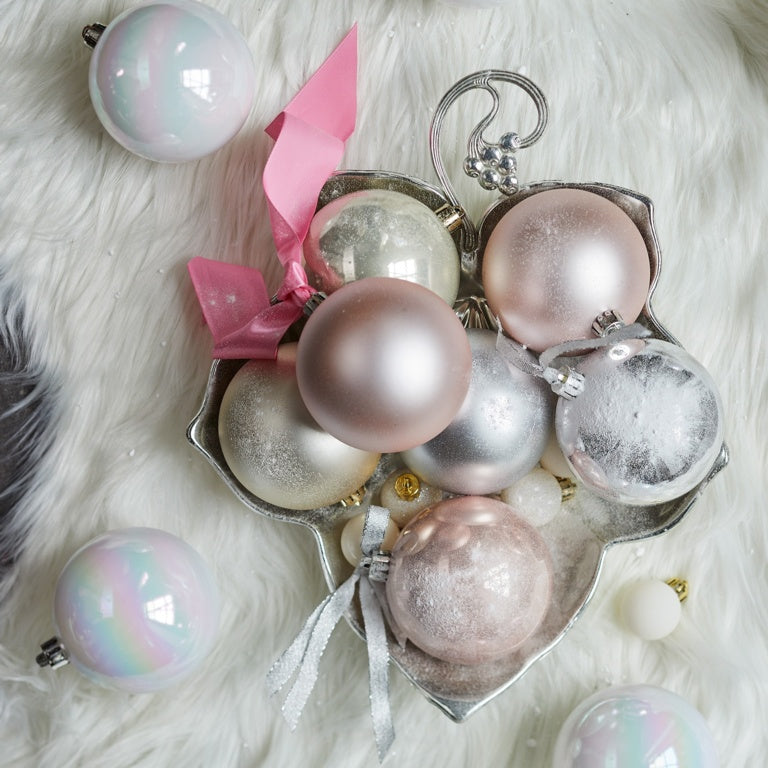 Kaemingk Shatterproof Plain Baubles Pack 6 Silver